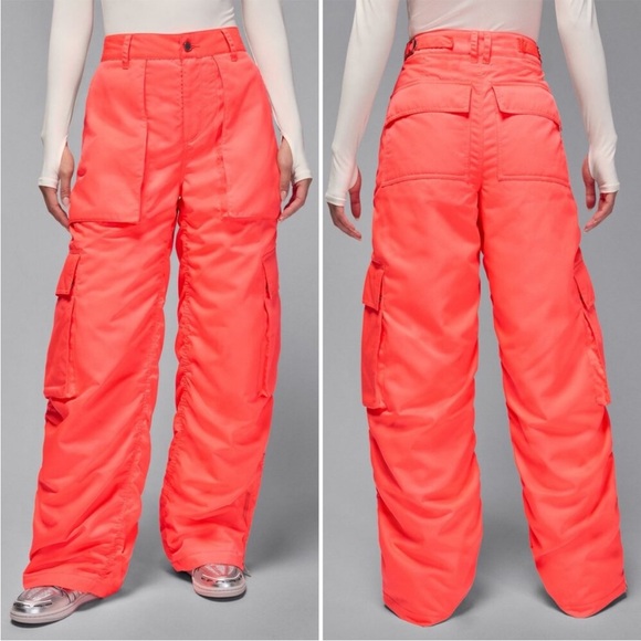 Jordan Pants - Jordan Wide-Leg Cargo Pants in Neon Coral
